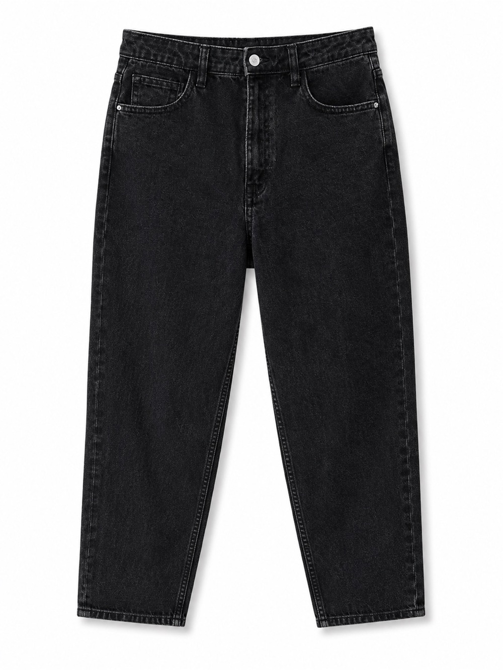 Zara Faded Black Girlfriend Fit Jeans high waist straight leg - Size 6
